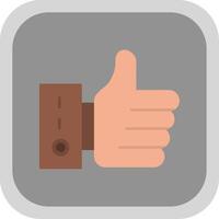 Thumb Up Flat Round Corner Icon vector