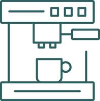 Coffee Machine Line Gradient Round Corner Icon vector
