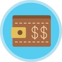 Wallet Flat Multi Circle Icon vector