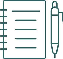 Notebook Line Gradient Round Corner Icon vector