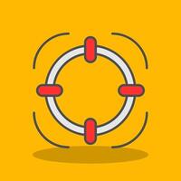 Target Filled Shadow Icon vector