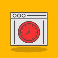 Time Maintenance Filled Shadow Icon vector