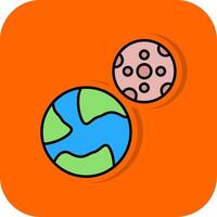 Planets Filled Orange background Icon vector