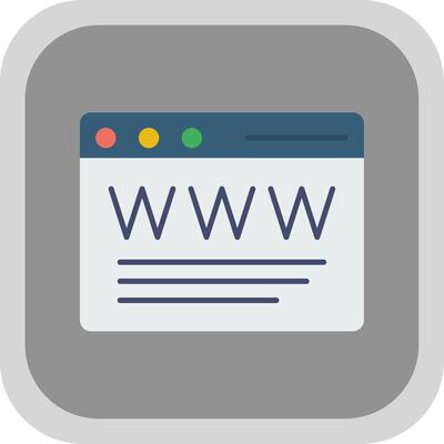 Browser Flat Round Corner Icon