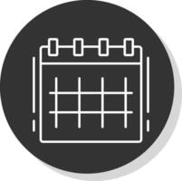 Calendar Line Grey Circle Icon vector