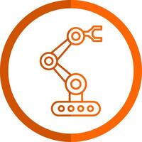 Robotics Line Orange Circle Icon vector