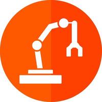 Robotic Arm Glyph Red Circle Icon vector