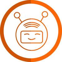 Bot Line Orange Circle Icon vector