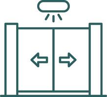 Sliding Door Line Gradient Round Corner Icon vector