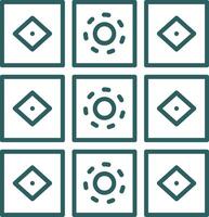 Tiles Line Gradient Round Corner Icon vector