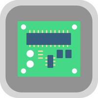 Pcb Board Flat Round Corner Icon vector