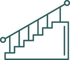 Stair Line Gradient Round Corner Icon vector