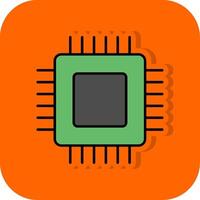 Circuit Board Filled Orange background Icon vector