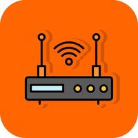 Modem Filled Orange background Icon vector