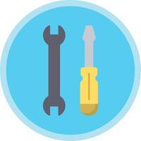 Tools Flat Multi Circle Icon vector