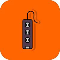 Power Strip Filled Orange background Icon vector