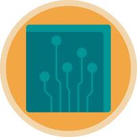 Circuit Flat Multi Circle Icon vector