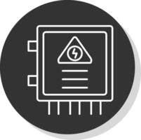 Fuse Box Line Grey Circle Icon vector