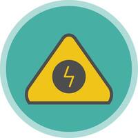 Electrical Danger Sign Flat Multi Circle Icon vector