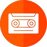 Cassette Glyph Red Circle Icon vector