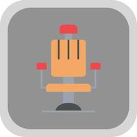 Barber Chair Flat Round Corner Icon vector