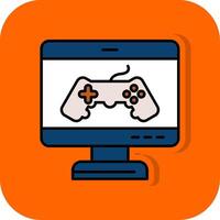 Game Filled Orange background Icon vector