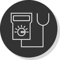 Tester Line Grey Circle Icon vector