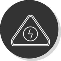 Electrical Danger Sign Line Grey Circle Icon vector