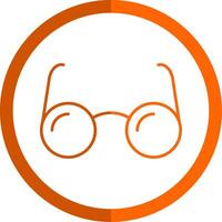 Eyeglasses Line Orange Circle Icon vector