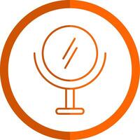 Mirror Line Orange Circle Icon vector