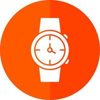 Watch Glyph Red Circle Icon vector