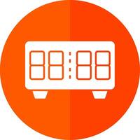 Digital Clock Glyph Red Circle Icon vector