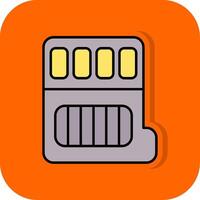 Memory Card Filled Orange background Icon vector