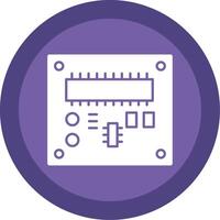 tarjeta de circuito impreso tablero glifo multi circulo icono vector