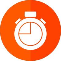 Stopwatch Glyph Red Circle Icon vector