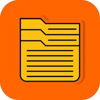 Archive Filled Orange background Icon vector