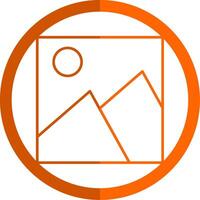 imagen línea naranja circulo icono vector