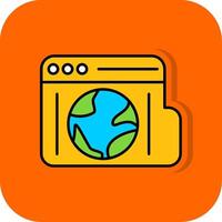 Browser Filled Orange background Icon vector