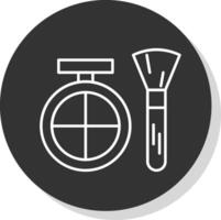 Bronzer Line Grey Circle Icon vector