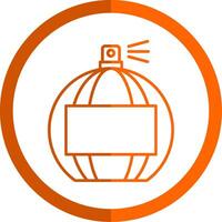 Perfume Line Orange Circle Icon vector