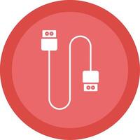 Cable Glyph Multi Circle Icon vector