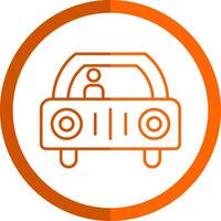 Car Line Orange Circle Icon vector