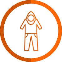 Coverall Line Orange Circle Icon vector