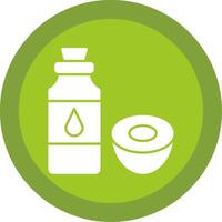 Coconut Oil Glyph Multi Circle Icon vector