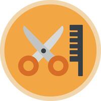 Hair Cut Flat Multi Circle Icon vector