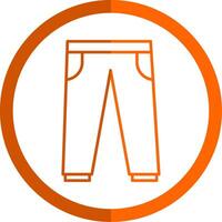 Trousers Line Orange Circle Icon vector