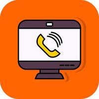 Call Filled Orange background Icon vector