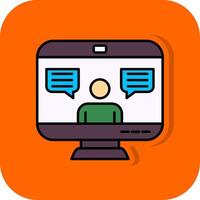 Online Chat Filled Orange background Icon vector