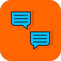 Chat Bubble Filled Orange background Icon vector