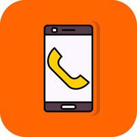 Phone Filled Orange background Icon vector